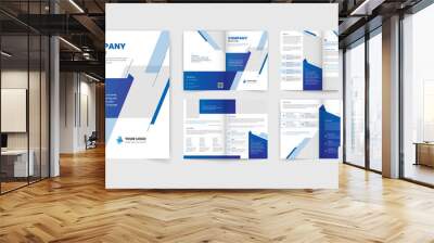 8 Pages professional business brochure template with modern abstract design. Use for marketing, print, business presentations and multi purpose. Wall mural