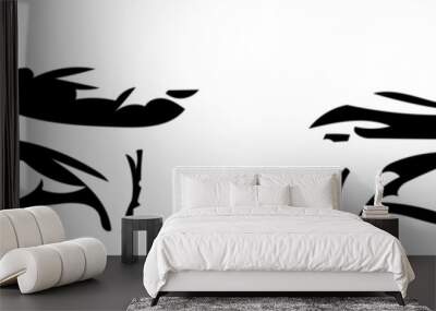 Vector illustration of an angry man eyes in black and white  Wall mural