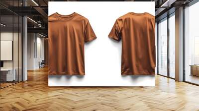 minimalist brown t shirt mockup isolated at white background Wall mural