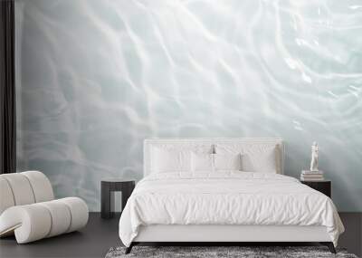 Blurred ripple water texture on white background. Shadow of water on sunlight. Mockup for product, spa or travel background. Marble water surface as wallpaper background Wall mural