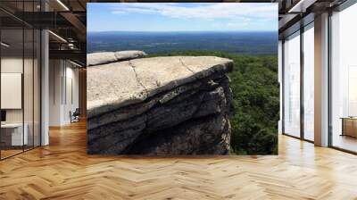 Massive rocks and view to the valley at Minnewaska State Park Reserve Upstate NY during summer time Wall mural