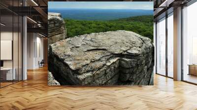 Massive rocks and view to the valley at Minnewaska State Park Reserve Upstate NY during summer time Wall mural