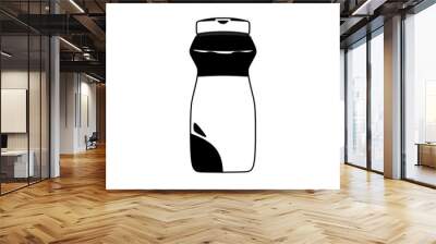 Coffee drink bottle in black white icon. Instant coffee ready to drink. Coffee Creamer (Sugar-Free). Editable vector illustration template in trendy style. Wall mural