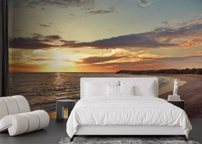 sunset on the beach Wall mural