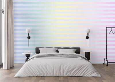 Stripes pattern vector backdrop. Soft colorful background with gradient pastel color palette. Horizontal lines. Illustration for banner, presentation template, wallpaper, text place and social media. Wall mural