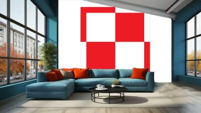 Vector illustration of Polish Air Force checkerboard. National marking for the aircraft of the Polish Air Force. Red and white symbol used on military aircraft. Wall mural