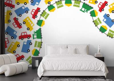 boys toys in primary colors  Wall mural