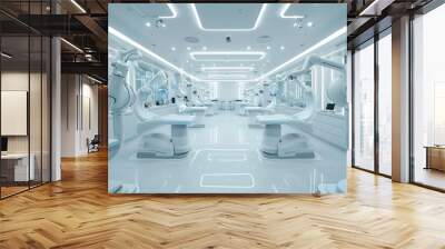 Futuristic dental clinic with state-of-the-art equipment and modern design Wall mural