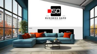 Classic SQ Logo, Initial Letter Sq Isolated Letter logo and business card for all kind of use Wall mural