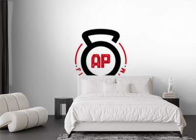 Letter AP Logo, Gym AP, fitness ap logo icon design Wall mural