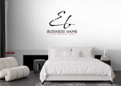 Letter EF Logo, Signature  Ef e&f Brush Logo Letter Design with business card for all kind of use Wall mural