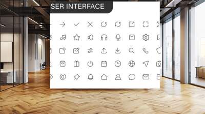 User Interface Line Icons. Icons are suitable for Web Page, Mobile App, UI, UX and GUI design. Editable Stroke.
 Wall mural