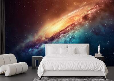 Vibrant galaxy with a splendid palette of cosmic hues. Wall mural