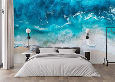 A stunning aerial view of a tropical beach Wall mural