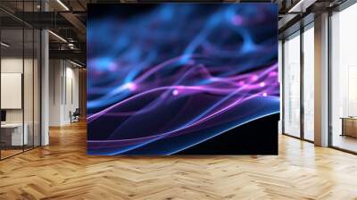 Abstract technology fabric waves background - Generative AI Wall mural