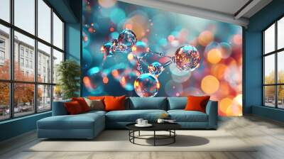 Molecule structure close up render Wall mural