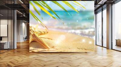 Starfish on the beach, Summer vacation theme Wall mural