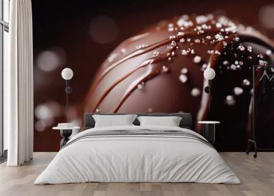 A mouthwatering close-up of a luxurious chocolate candy truffle .generative ai Wall mural