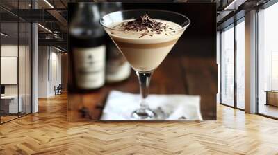 Homemade Irish Cream Liqueur , 1 cup (240 ml) heavy cream - 1 cup (240 ml) condensed milk - 1 cup (240 ml) Irish whiskey - 1/2 cup (120 ml) chocolate syrup , generative ai Wall mural