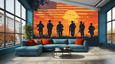 Vietnam War Veterans Day background vector illustration .generative ai Wall mural