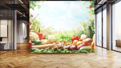 world food day concept background. world vegetable day, vegan day concept.generative ai Wall mural