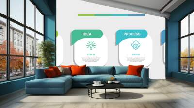 Vector infographic design template with 4 options or steps in simple minimalist style Wall mural