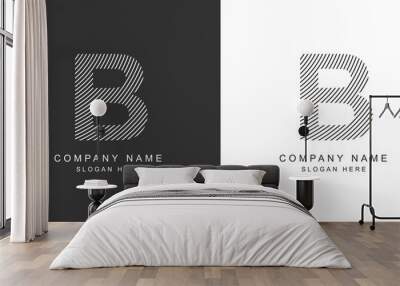 B logo. B letter icon. Vector illustration. Wall mural