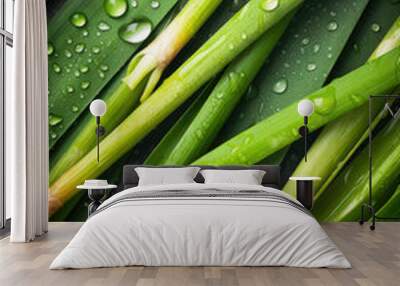 Fresh lemongrass background, ai Wall mural