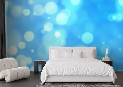 Abstract background with Soft light blurred blue abstract glitter defocused bokeh effect  Wall mural