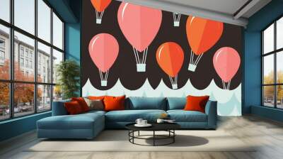 illustration of a colorful balloons Wall mural