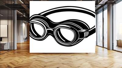 black swimming goggles vector Wall mural