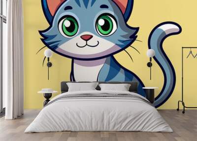 Cartoon Style cat vector design cat illustration  Wall mural