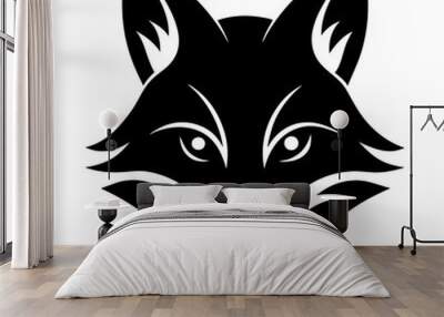 fox head vector black  Wall mural