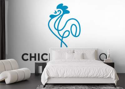 Logo design about Chicken on a white background. made using the CorelDraw application. Wall mural