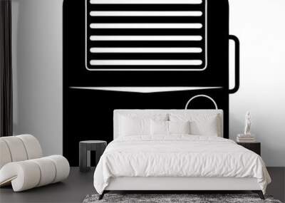 Portable AC silhouette vector black on white background Wall mural