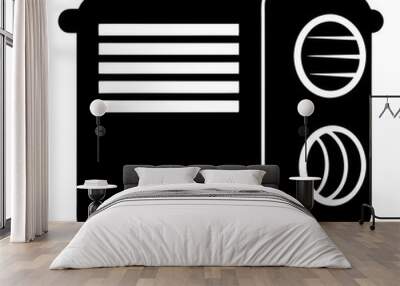 Portable AC silhouette vector black on white background Wall mural