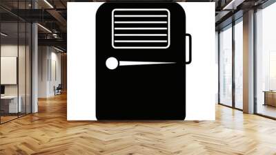 Portable AC silhouette vector black on white background Wall mural