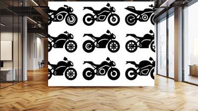 set of motorcycle silhouette vector illustration black motorbike  Wall mural