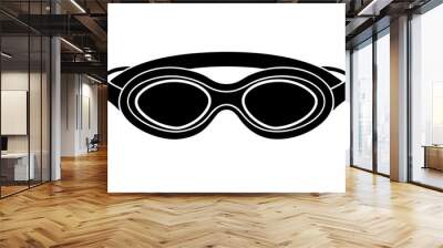 Silhouette of swimming goggles glass vector illustration black  Wall mural