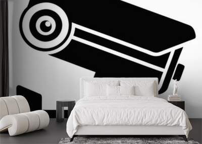 Smart security camera silhouette vector black on white background Wall mural