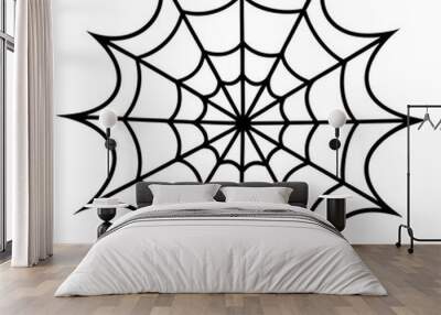 spider web vector black net on white Wall mural