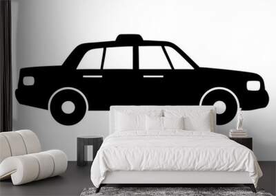 taxi cab silhouette vector black  Wall mural