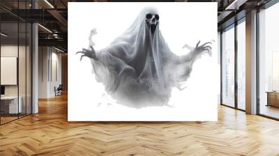 Halloween ghost on transparent background. Spirit figure. PNG element. Wall mural