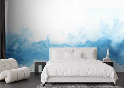 Watercolor border isolated on white, artistic background Wall mural