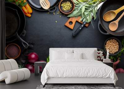 Culinary background with copy space for a text Wall mural