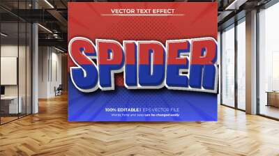 Editable text effect spider 3d cartoon template style modern Wall mural