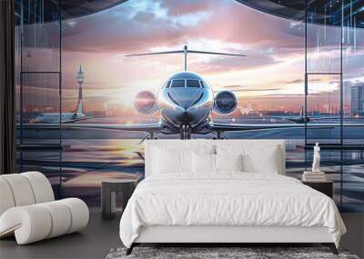 Airline executives strategize. Wall mural