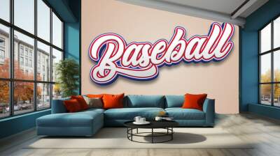 baseball editable text style effect	 Wall mural