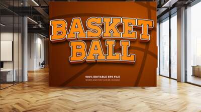 Basketball 3D editable text style effect Wall mural