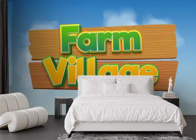 Farm Village 3D editable text style effect	 Wall mural